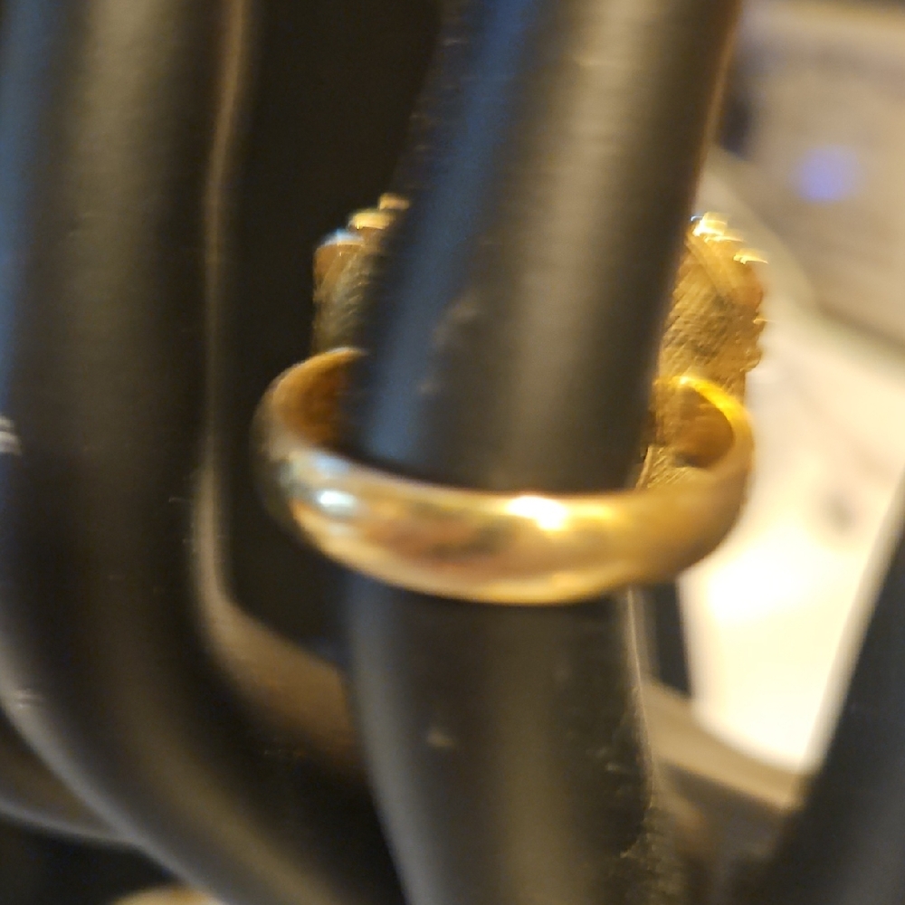 Whiting & Davis Gold and Orange Earrings and Ring Set - Picture 6 of 7